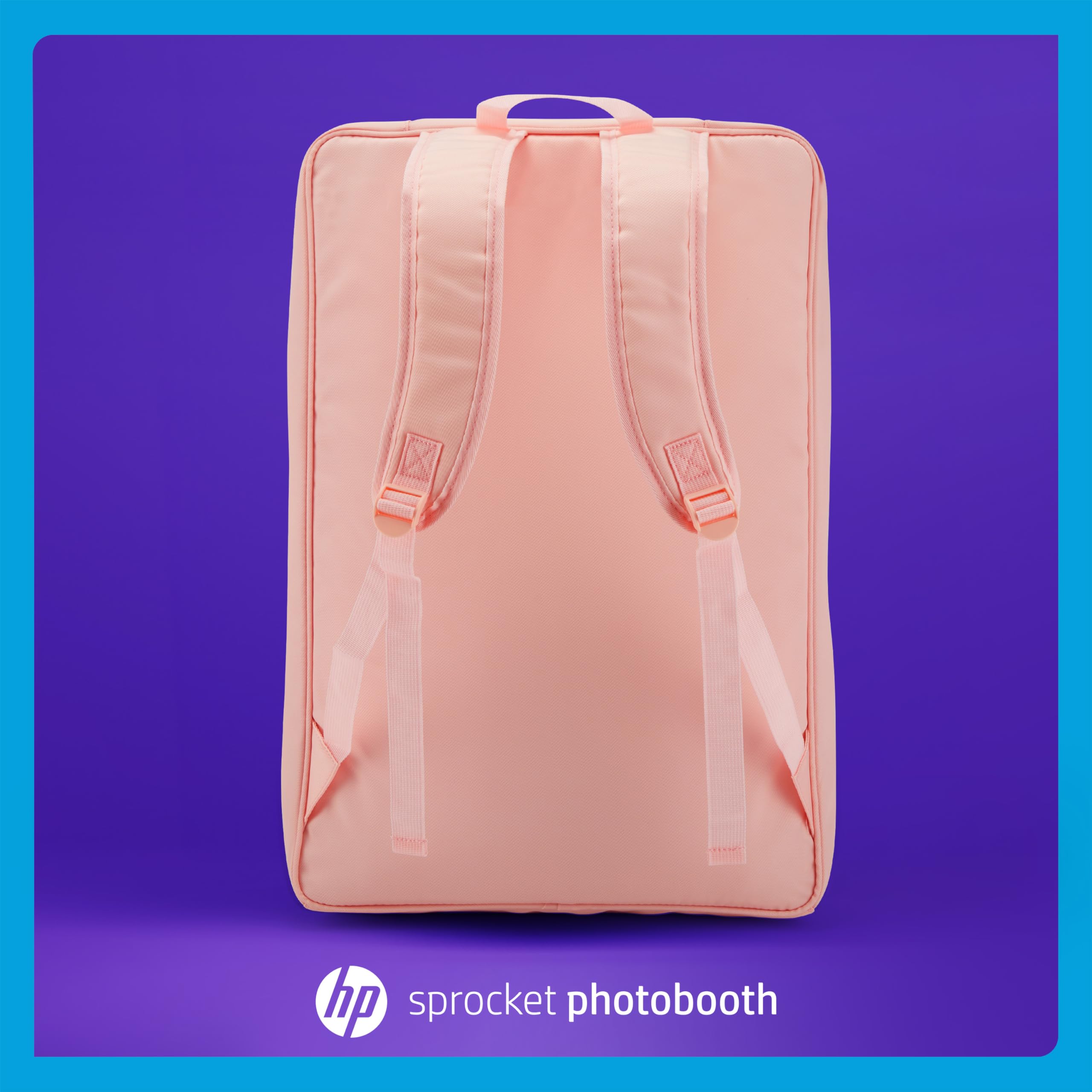 HP Reiserucksack für Sprocket Photobooth – Gepolsterte Tasche mit verstellbaren Schultergurten und Front-Reißverschlusstasche (Rosa)