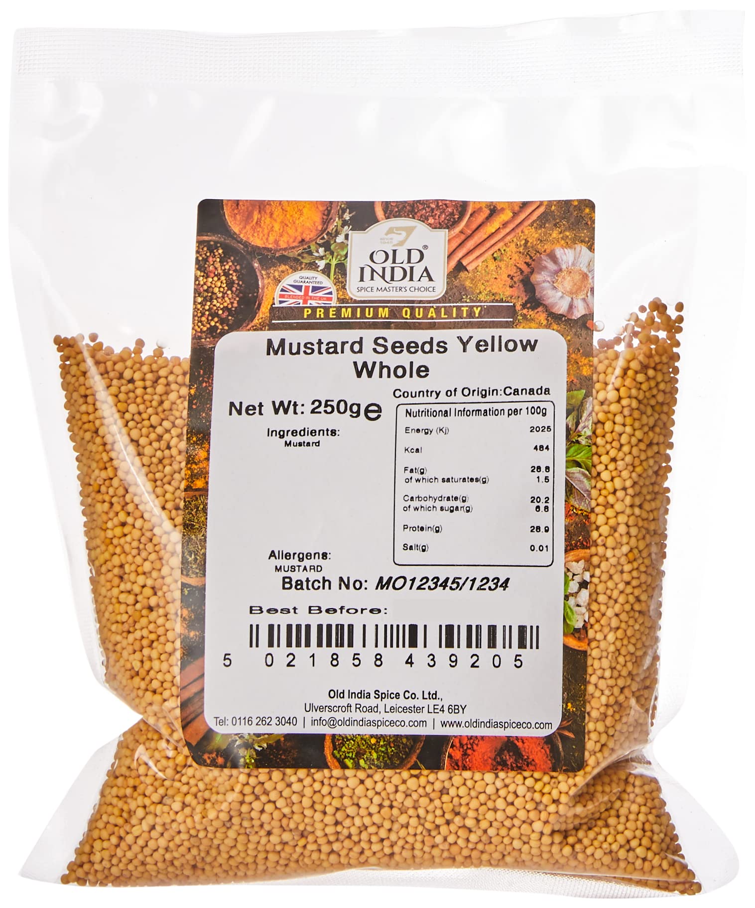 Old India Mustard Seeds Yellow Whole 250g