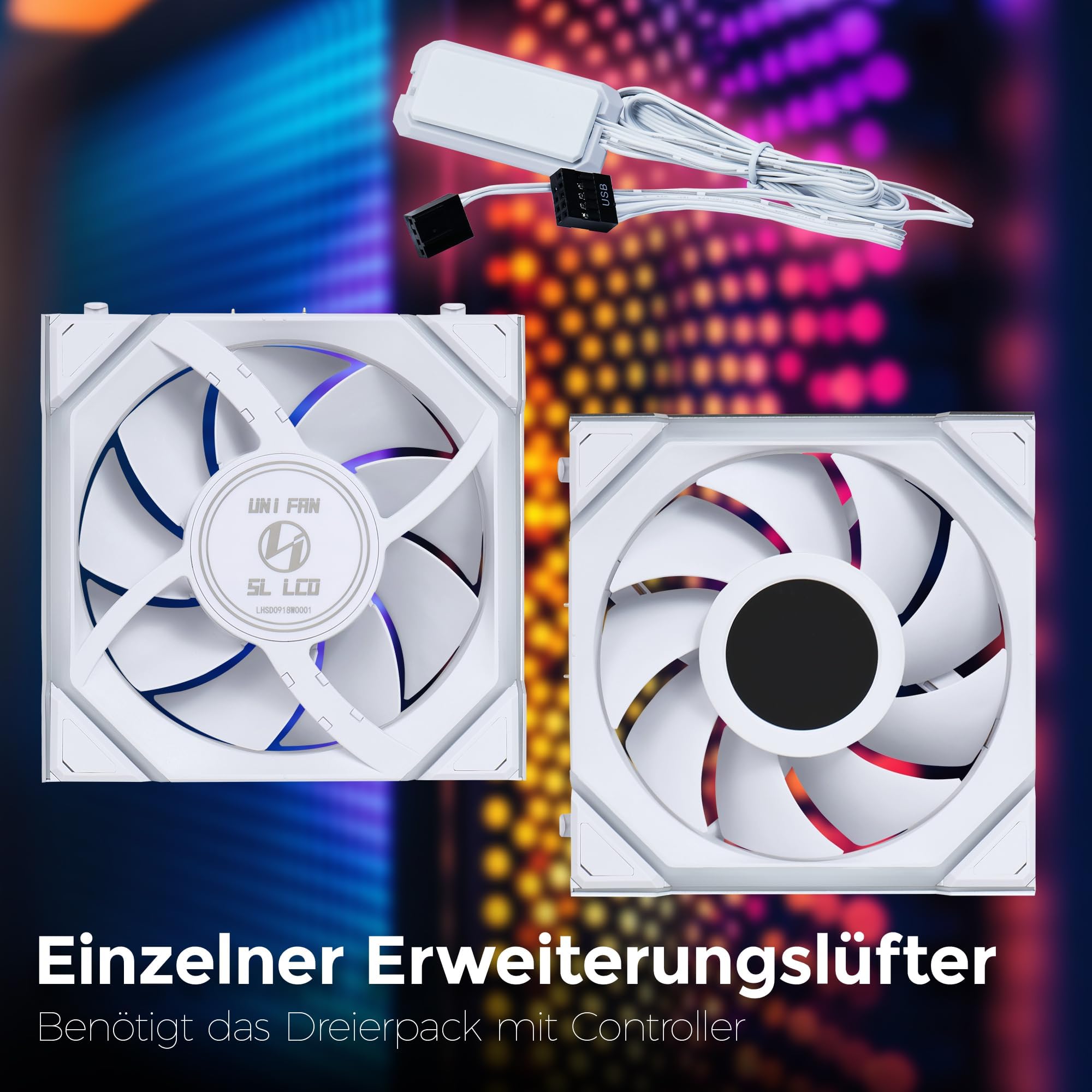 Amazon | LIANLI 120mm ARGBファン UNI FAN SL LCD Wireless 120 WT