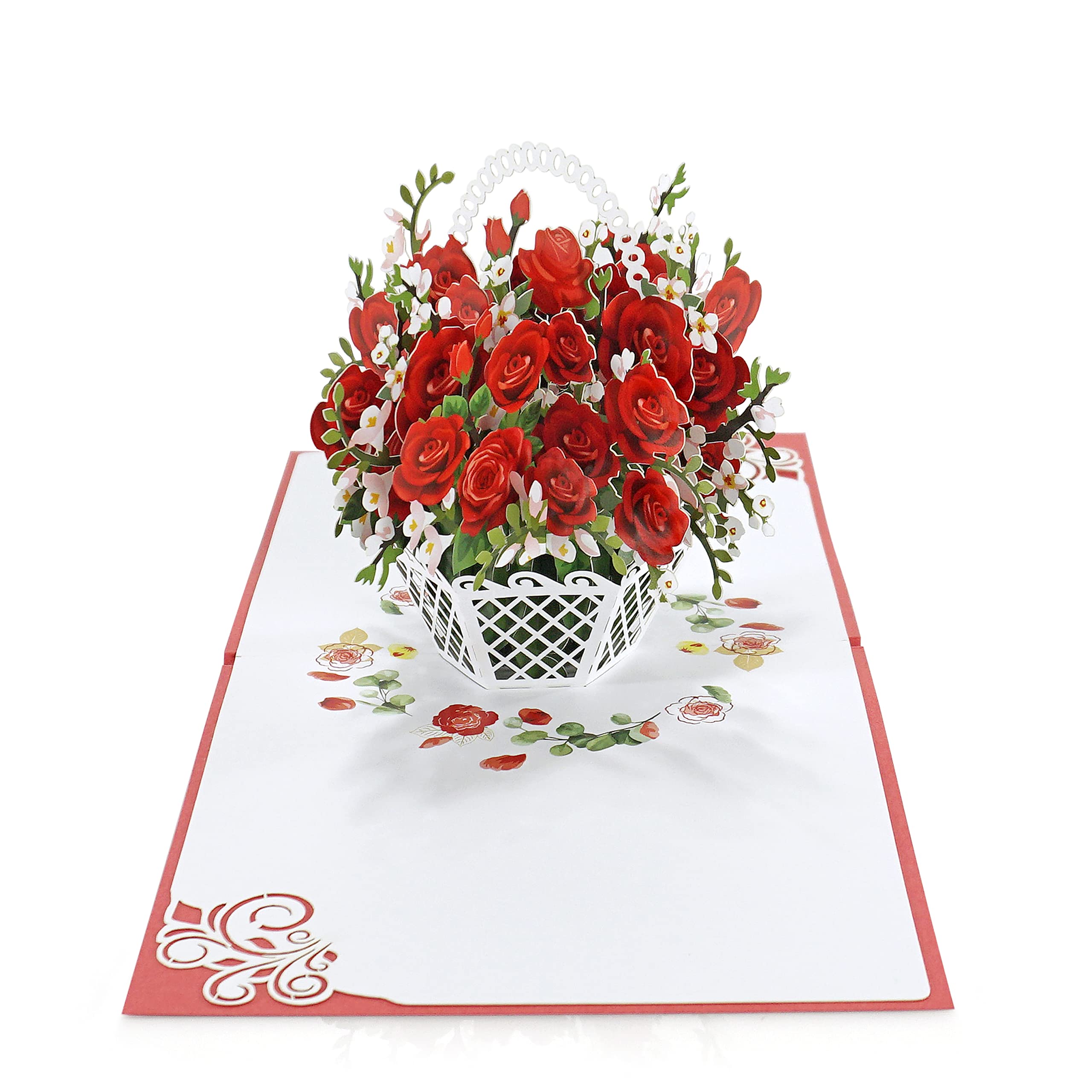 CUTPOPUP Biglietto Pop-up 3D Rose Blu, Italiano, 15x20 Cm, Con Bouquet Di Fiori Staccabile, Per Compleanno E Festa Della Mamma