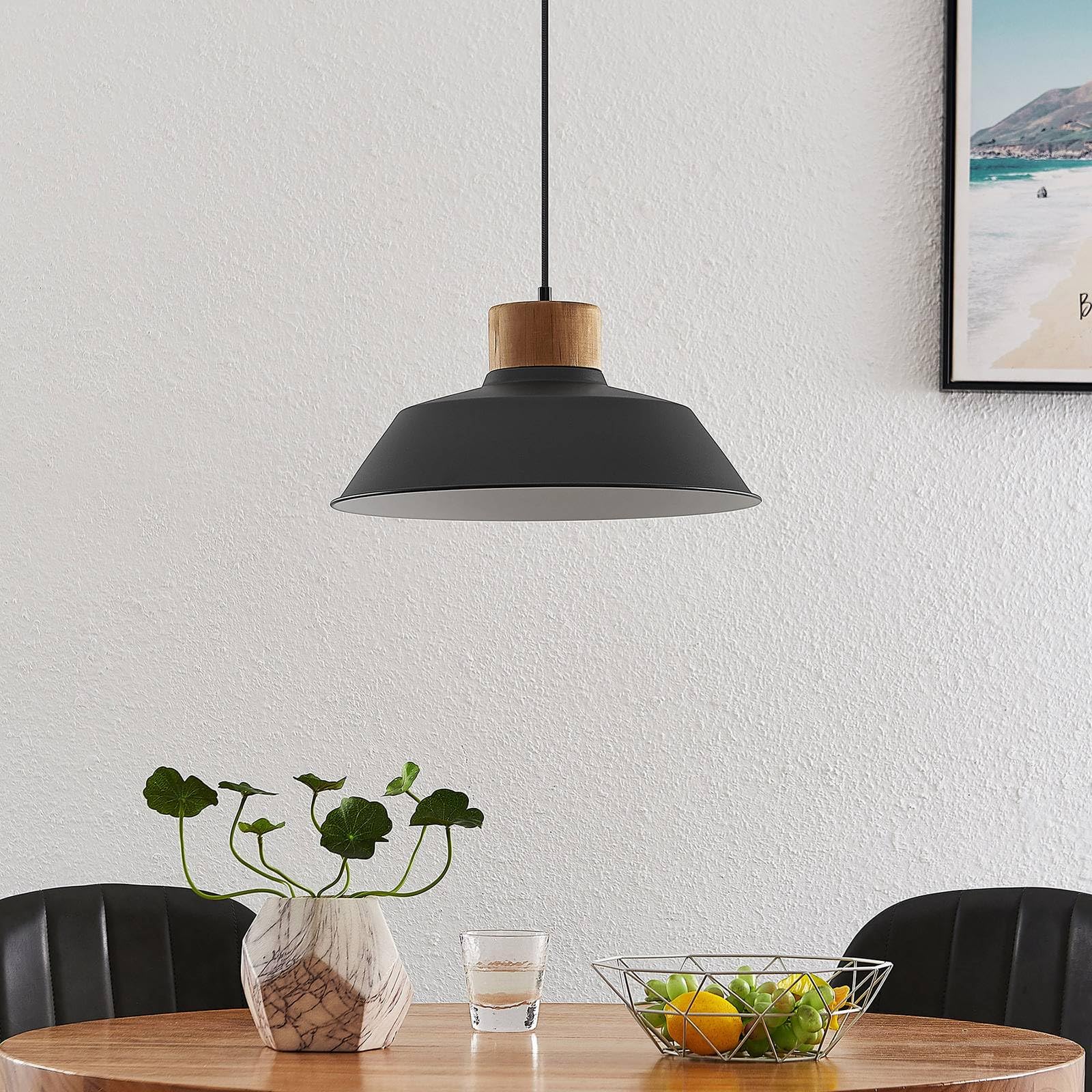Lindby Pendelleuchte Nefeli (Retro, Vintage Antik) in Schwarz aus Metall (1 flammig E27) - Deckenlampe Esstischlampe Hängelampe Hängeleuchte Wohnzimmerleuchte