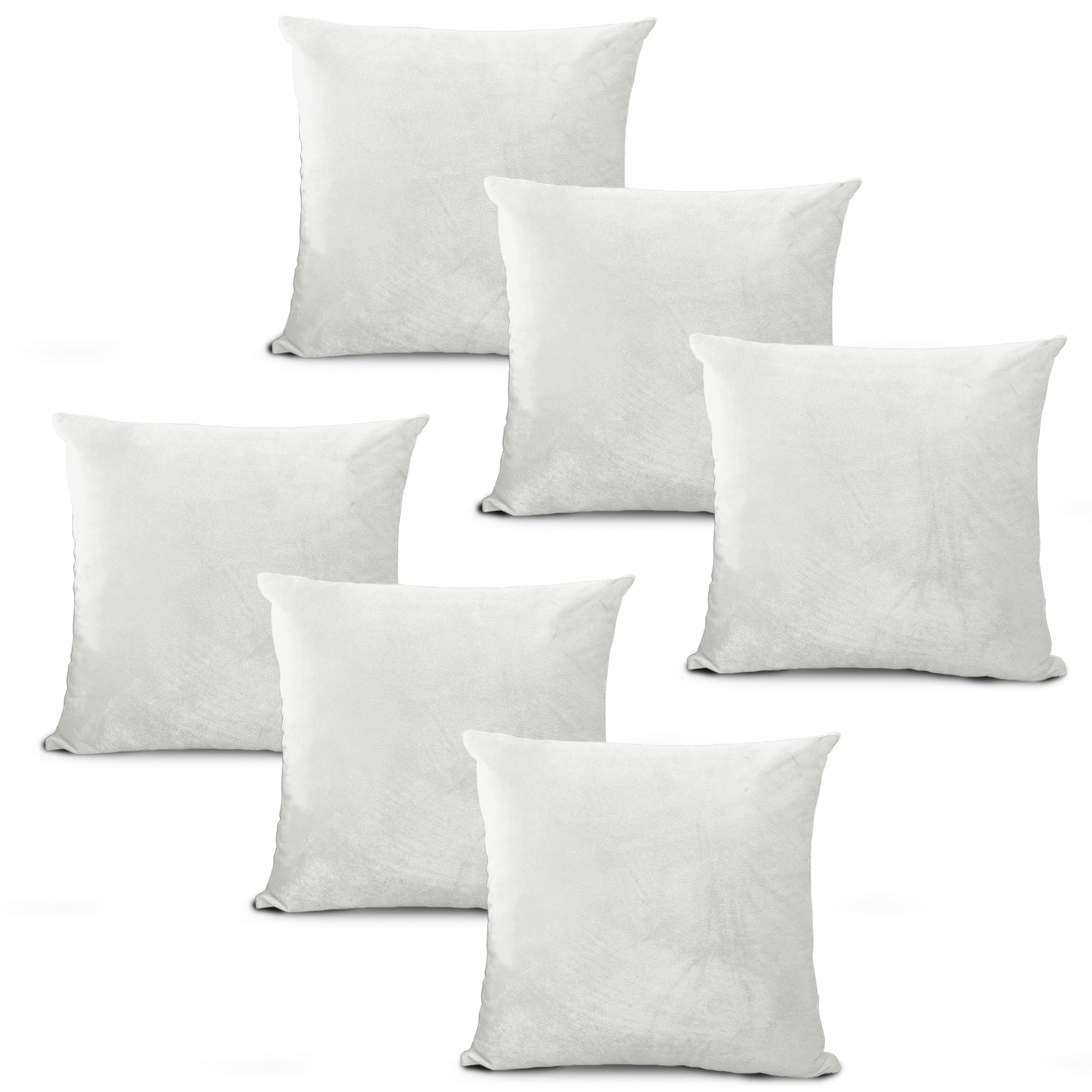 Hafaa Velvet Cushions with Covers Included Sets 12 (6 White Cushion Covers, 6 Cushion Inserts 45cm x 45cm) Luxury Decorative Fluffy Square Throw Pillow Case Sofa Cushion with Invisible Zipper โ image 1