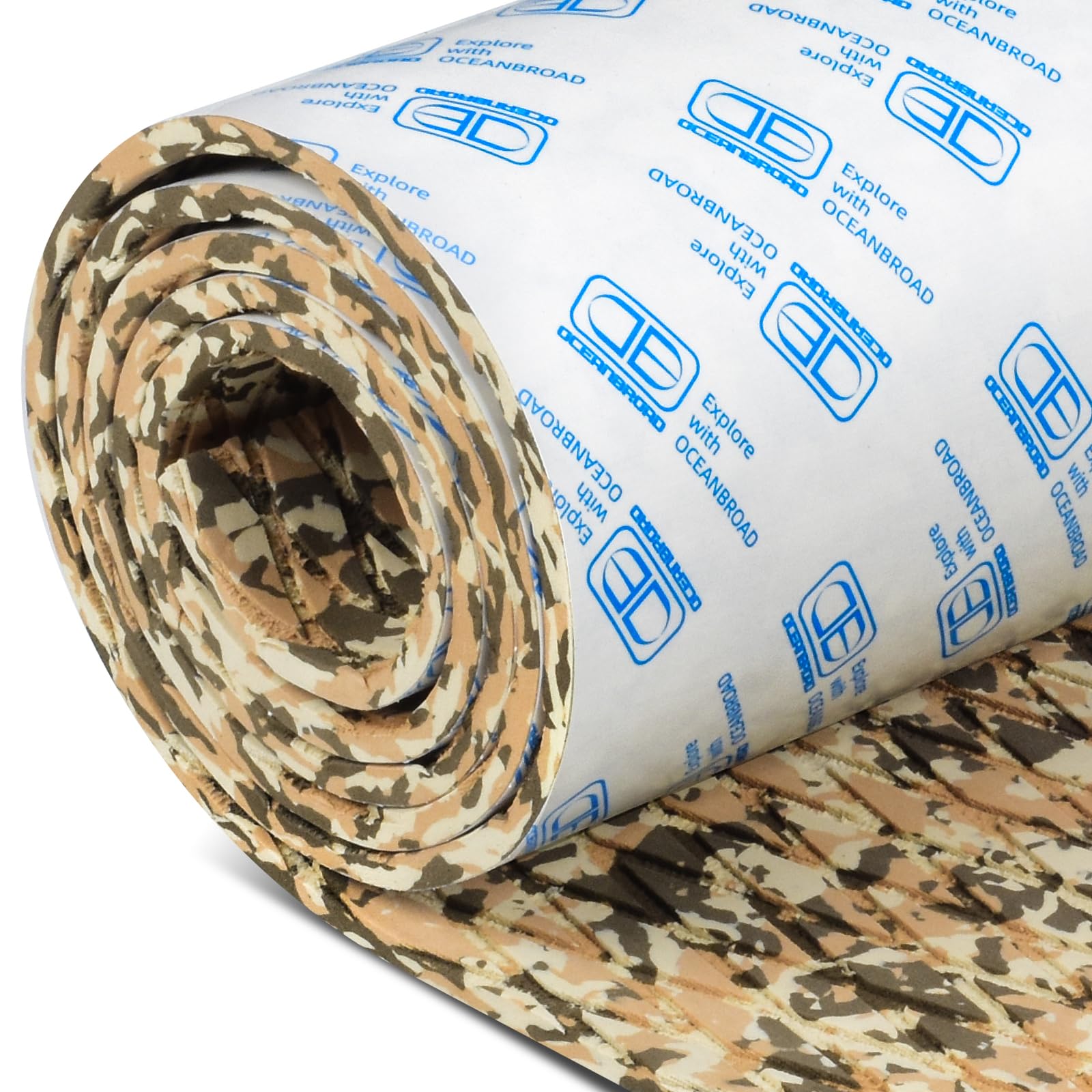 OCEANBROAD Self-Adhesive 96''x16''/23''/38''/47'' Camouflage Boat Flooring Non-Slip Marine Grip Pad EVA Foam Sheet for Jon Boat Surfboard SUP Board
