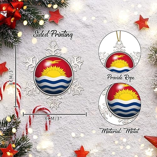 Vista 65 de Bandera de Kenia, adornos colgantes para árbol de Navidad, copo de nieve nacional, adorno de metal, recuerdo de Navidad, regalo de Kenia, decoración