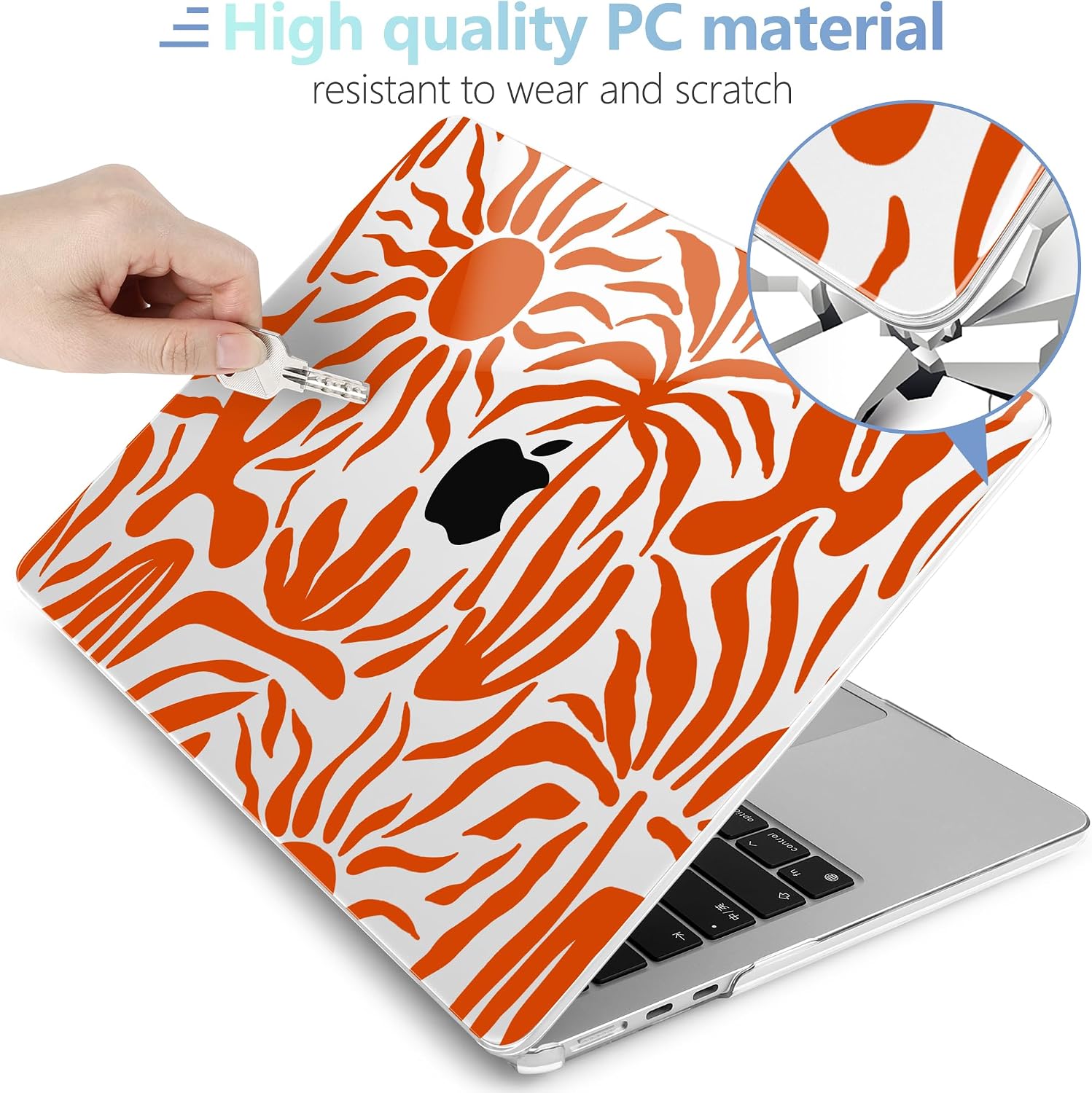 MEEgoodo Case for M5/M4/M3/M2 MacBook Air 13.6 inch Case 2026 2025 2024 2022, Fit Model A3449/A3240/A3113/A2681, Laptop Hard Shell Compatible with MacBook Air 13 inch, Abstract Sun & Palm Tree