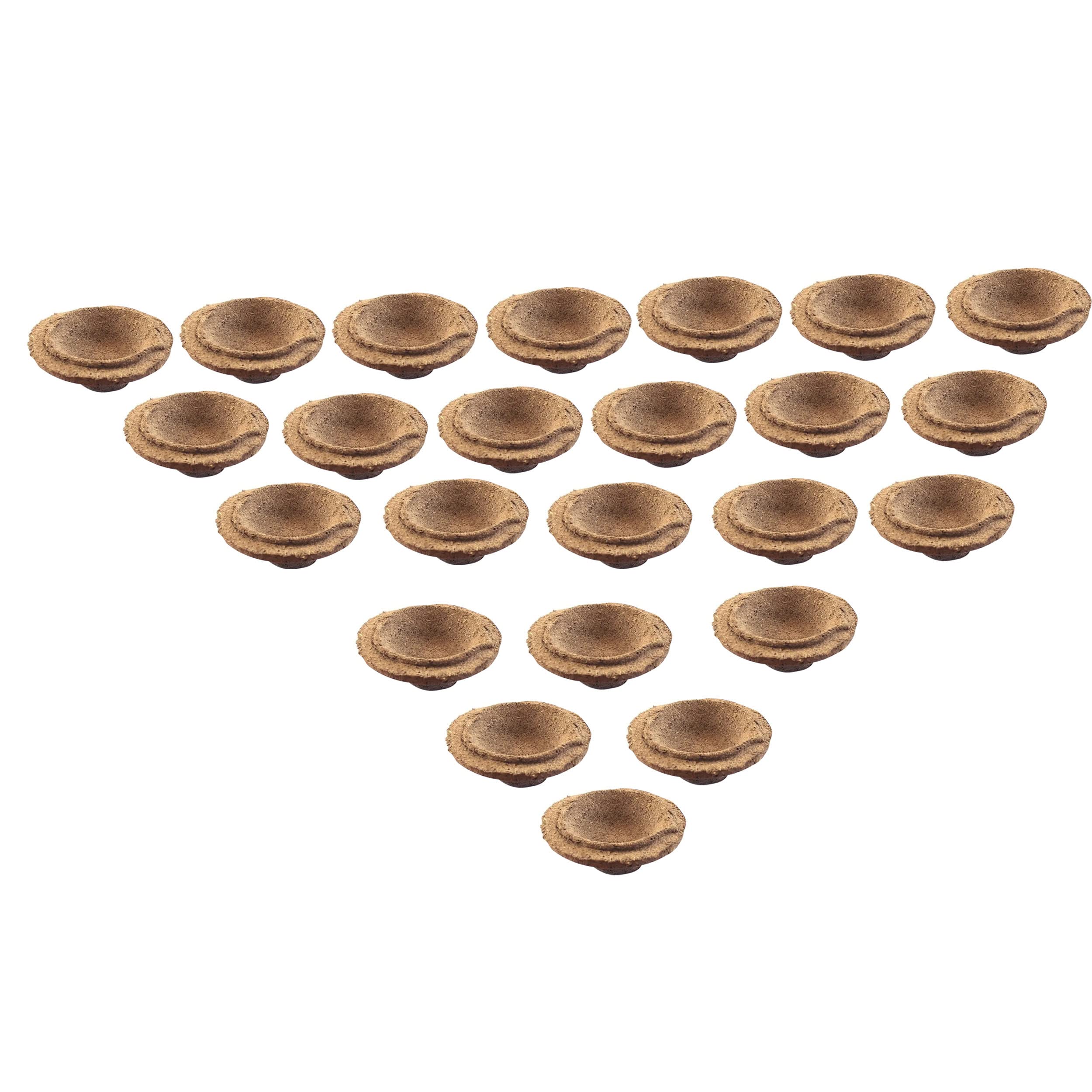 TIED RIBBONS Cow Dung Diyas Set of 24 for Pooja Havan Traditional Handmade Panchagavya Gobar Diya Oil Lamp - Diwali Puja Items for Home Office