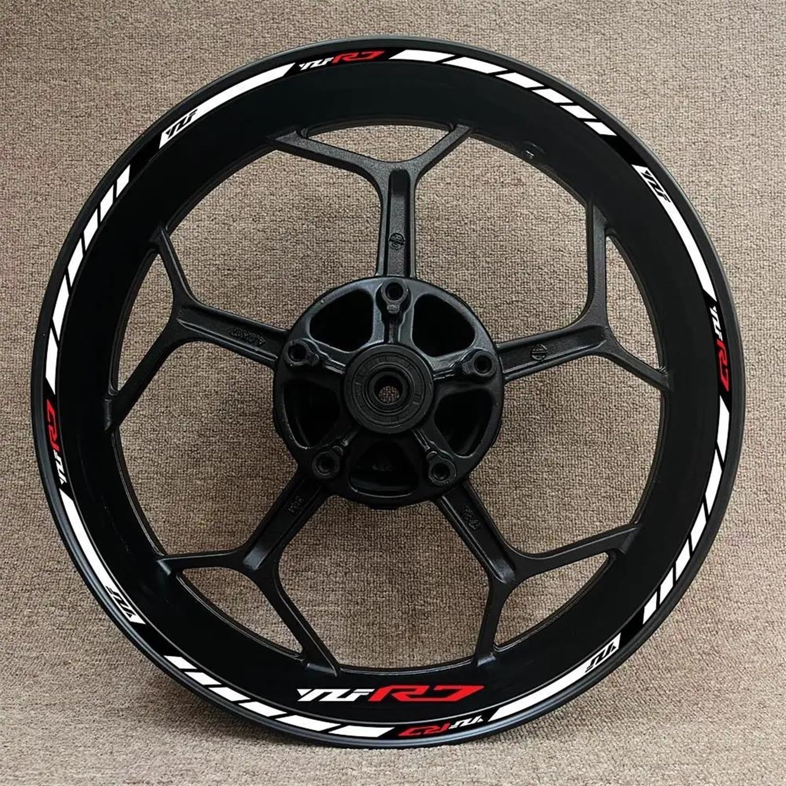 Yueyzhk Style 4 Motorcycle Wheel Sticker Racing Rim Stripe Decal Decoration Accessories For Yamaha Yzfr7 Yzf-R7(Style 4)