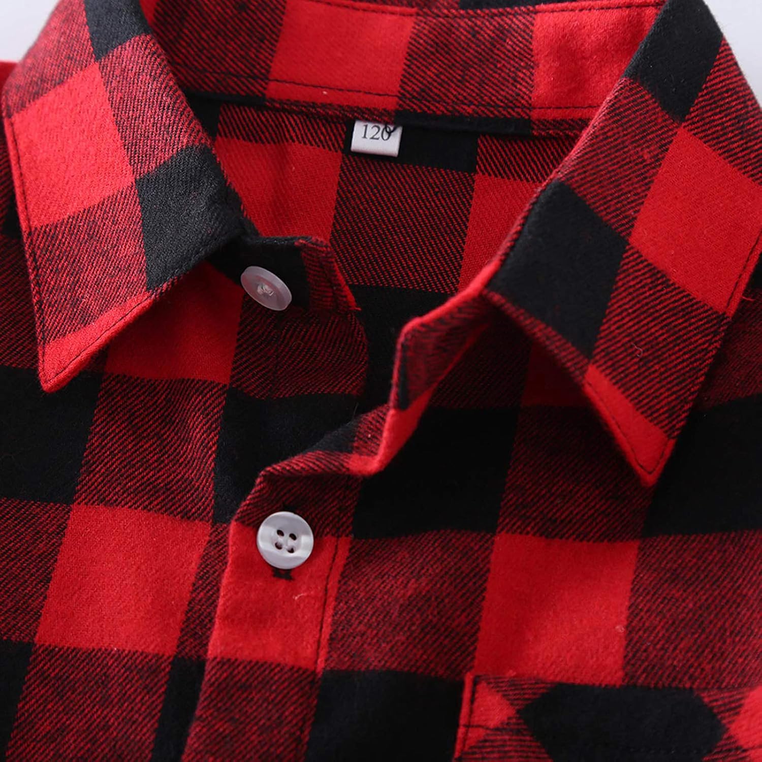 Boys Girls Plaid Shirts Long Sleeve Button Down Flannel Dress Shirts 2T - 8T - Image 5