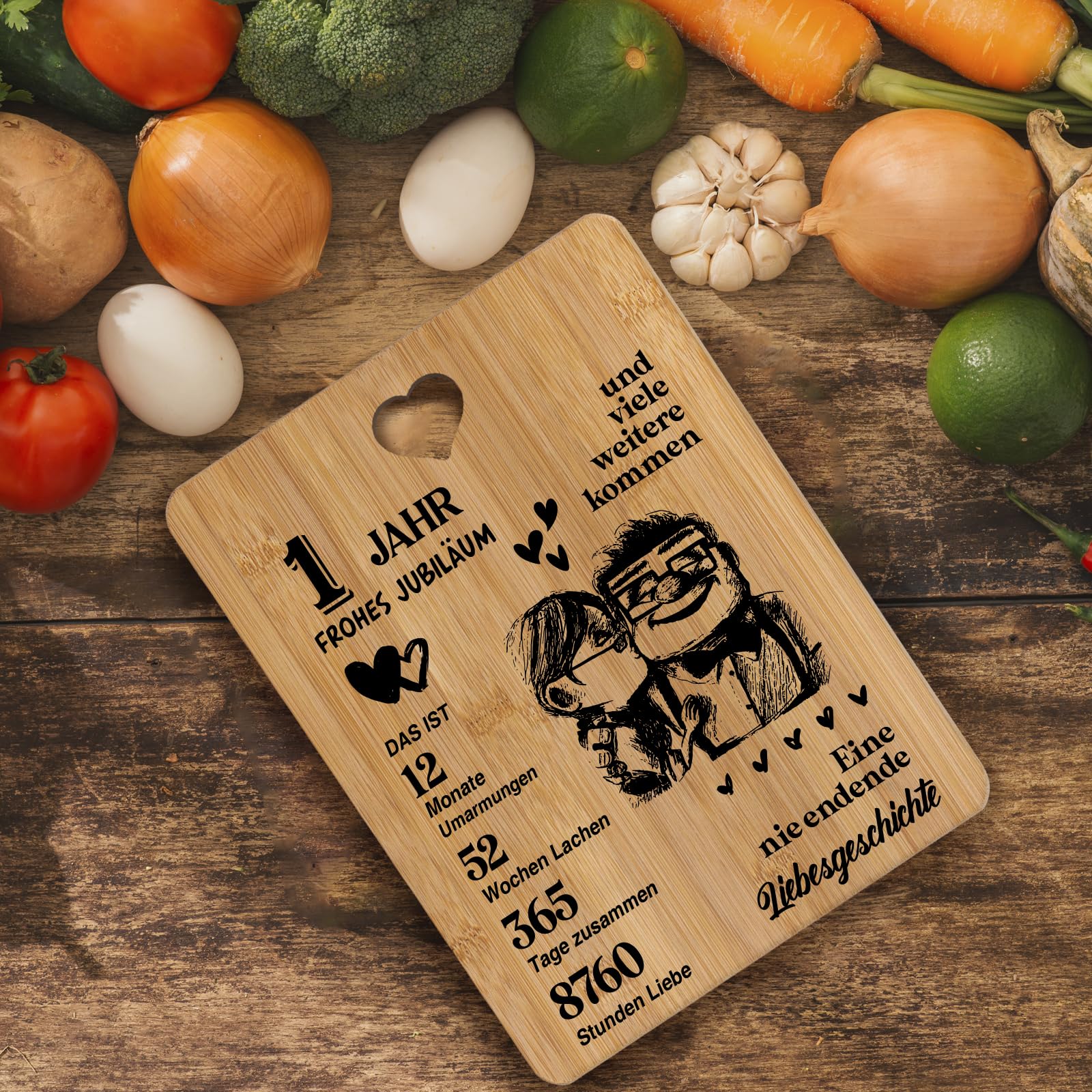 Bambus-Karte Zum 1. Hochzeitstag – Personalisierbare Puzzle-Gravur, Romantisches Geschenk