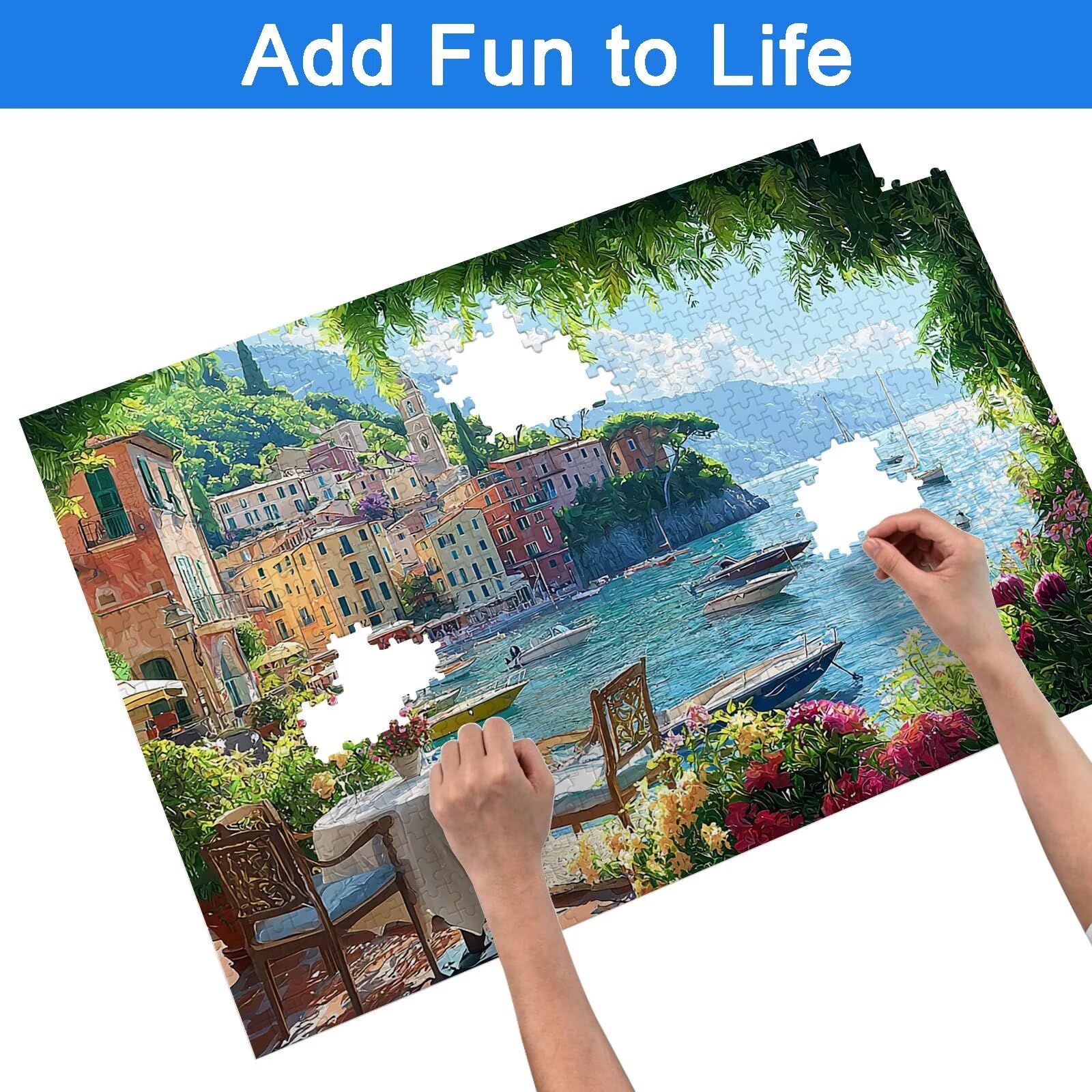 Puzzle 2000 Pezzi Italia, Puzzle Paesaggio 2000 Pezzi Arte per Adulti e Bambini, Misura: 99.5x70.5 cm, Puzzles Legno per Adulti con Squisita Scatola di Imballaggio, Regalo Donna, Regalo Uomo, -8871