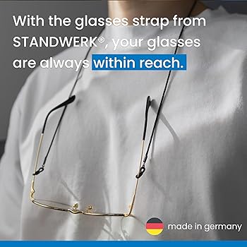 AMAVIu00ae Glasses Strap For Men And Women [Made In Germany] U2013 Genuine Leather, High-Quality Glasses Holder, Stylish Glasses Chain Women U2013 Robust Glasses Strap Men, Child-Friendly Glasses Strap, Brown