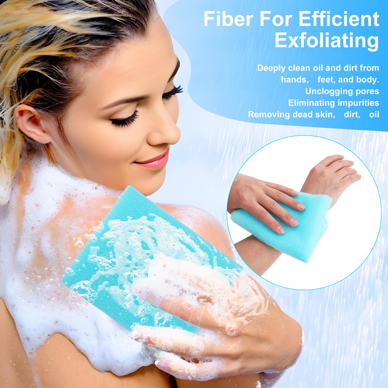 Paño exfoliante para la espalda, 4 unidades, toalla exfoliante de lufa, toalla japonesa, esponja de lufa, red de trapo, arandela de espalda