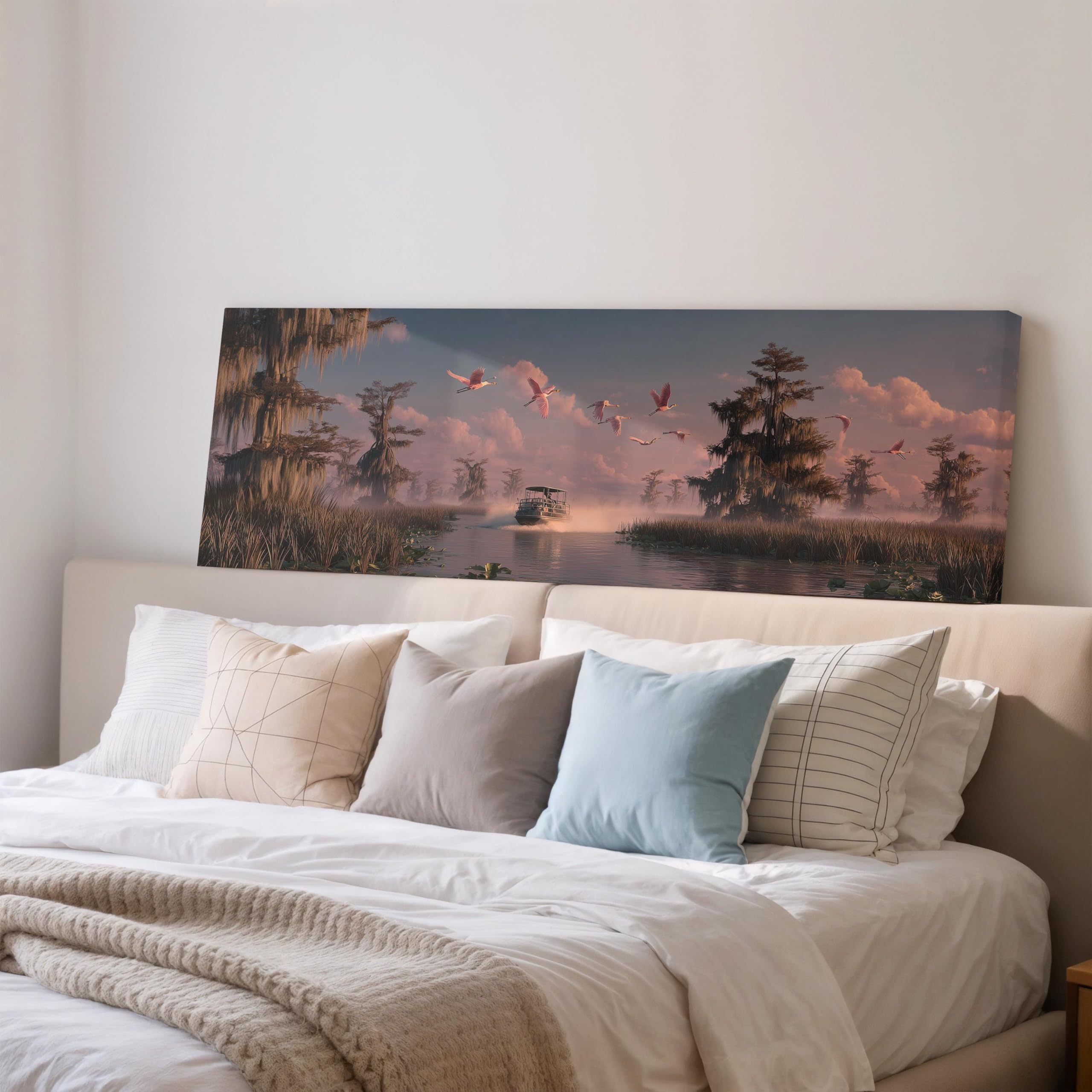 Toile zone humide marécageuse décoration murale cyprès XINBAO - 8