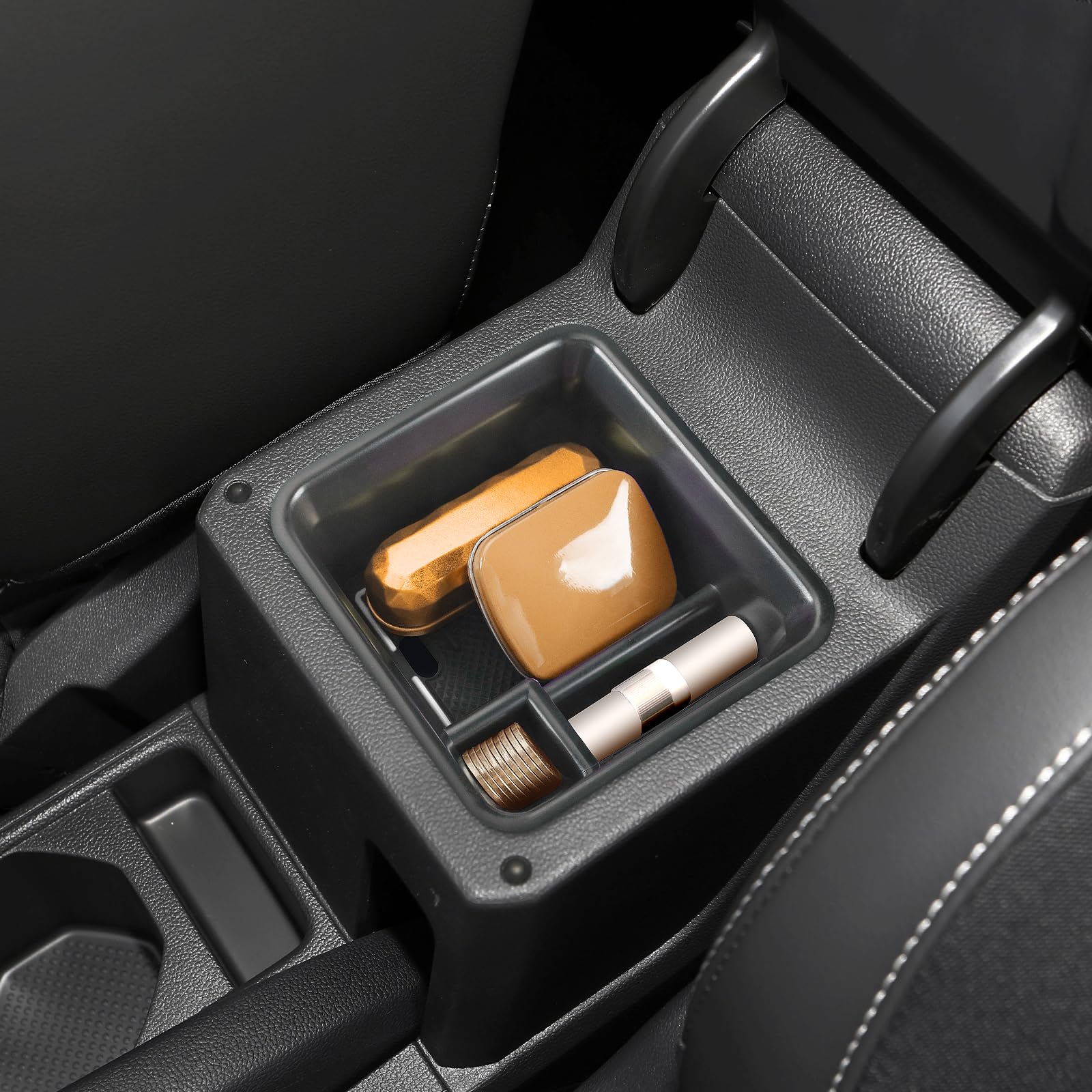 Organizzatore Bracciolo Per VW T-Cross 2018-2024 - Vano Portaoggetti Con Tappetino Antiscivolo, Nero - Foto 8