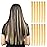 YaFex 12 Pcs Clip in Hair Extensions, 22 Inch Colored Hair Extensions Party Highlights Long Straight Synthetic Hairpieces for Women Kids Girls (Off White)