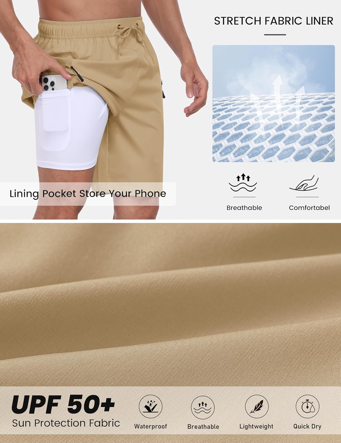 MoFiz Men's Swim Trunks 9" Quick Dry Mens Broad Beach Shorts Stretch Mens Swim Shorts - Image 5