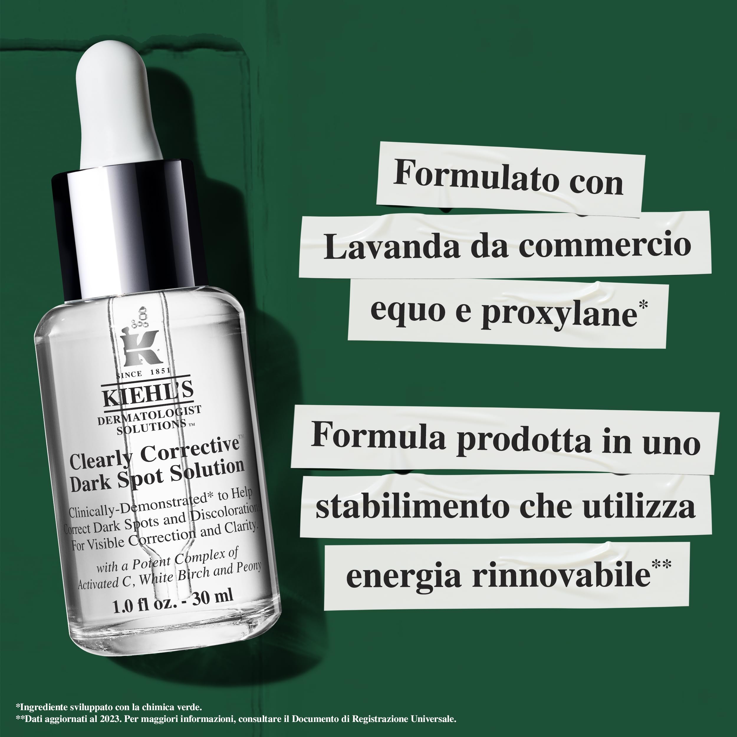 KIEHL'S Clearly Corrective Dark Spot Solution, Siero Viso Illuminante, Per Tutti i Tipi di Pelle, Corregge Macchie Scure e Discromie, Con Vitamina C Attiva e Acido Salicilico Tamponato, 50 ml