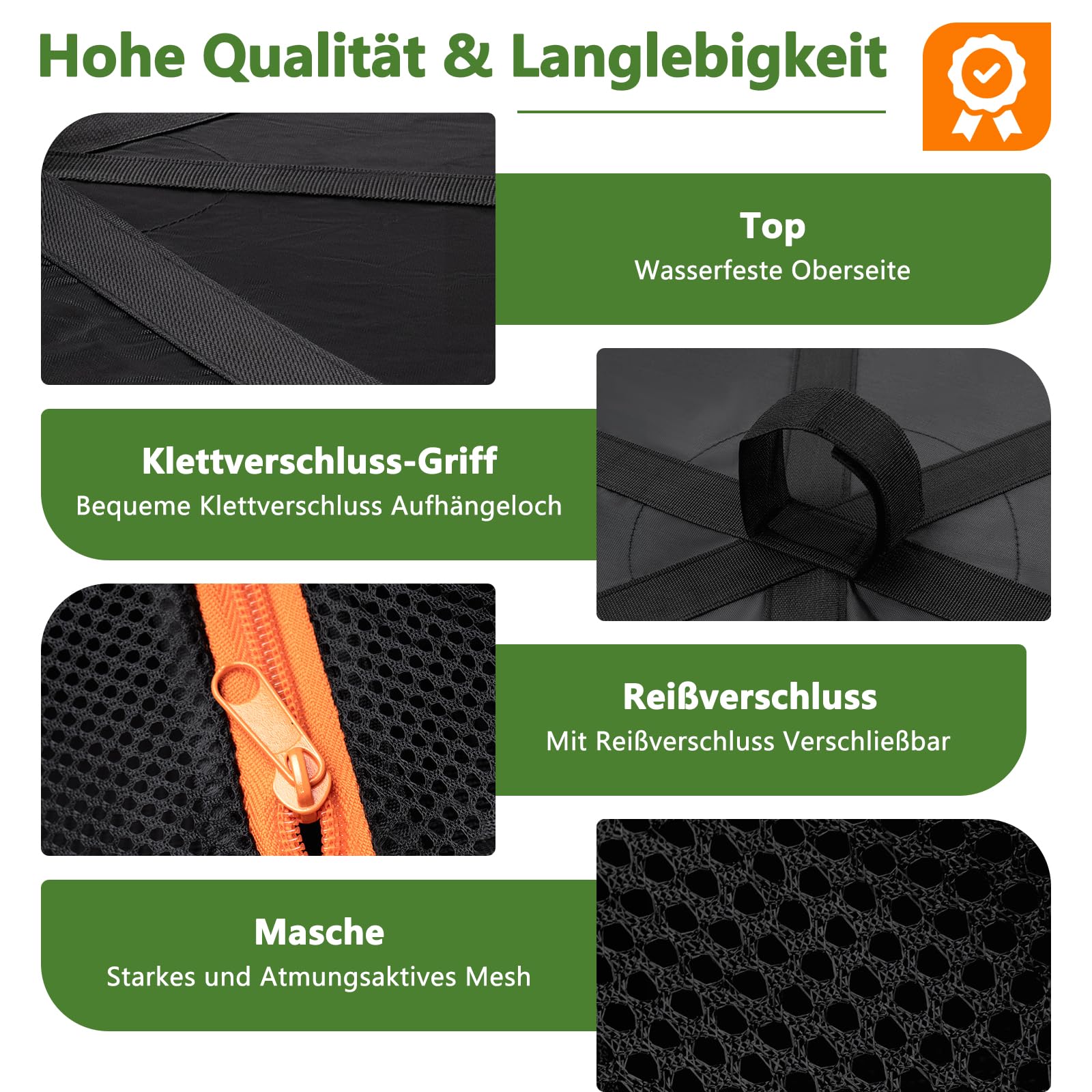 Desy & Feeci 8-lagiges Trockennetz für Kräuter, Blumen, Tee & mehr – Kräutertrockner mit Reißverschluss, Edelstahlring & Haken – Ideal für Grow, Pflanzen – Platzsparend & Multifunktional