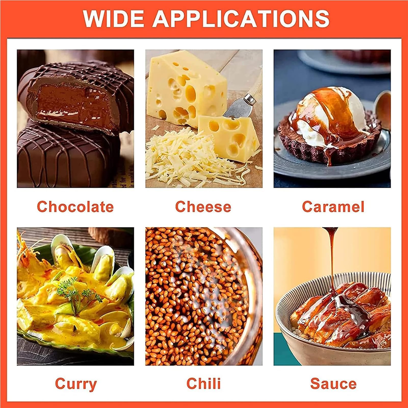 Calentador y dispensador de salsas, calentador de acero inoxidable para queso, chocolate, jarabe y condimentos con botella exprimible