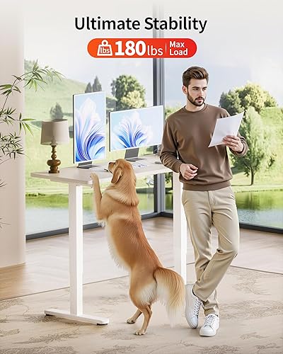 Miniatura 71 de Okin Escritorio eléctrico pequeño de pie, 40 x 24 pulgadas, altura ajustable, color negro, estación de trabajo para oficina en casa Negro