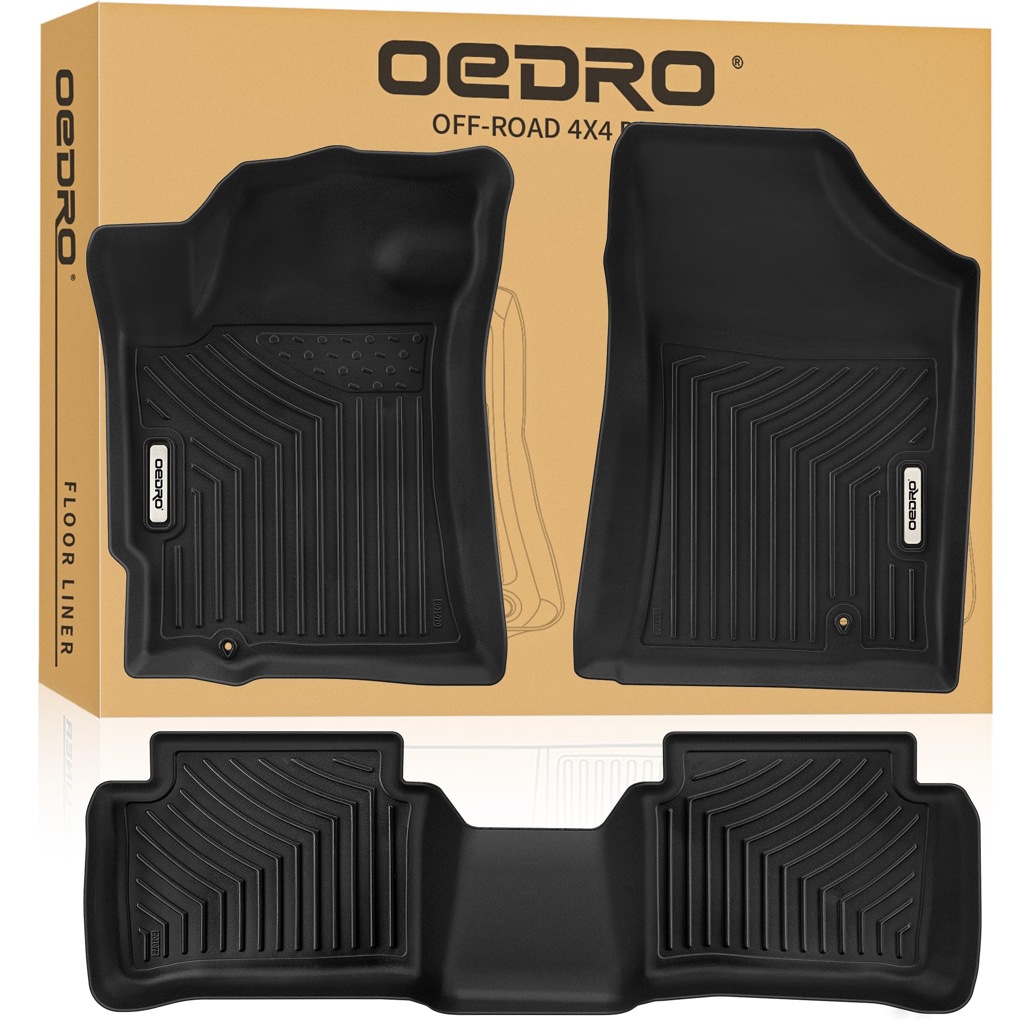 OEDRO Floor Mats Fit for 2007-2012 Nissan Altima Sedan, TPE All-Weather Custom Fit Floor Liner for Altima 4 Door Accessories, 1st & 2nd Row Mats Car Mats Set, Black