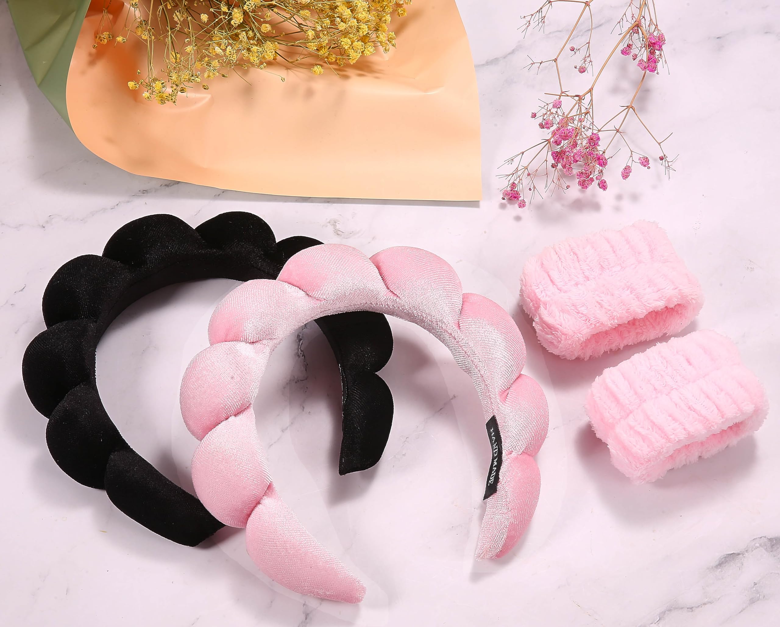 Amazon.com : BEBEEPOO Velvet Headband Set for Face Washing  display picture 2