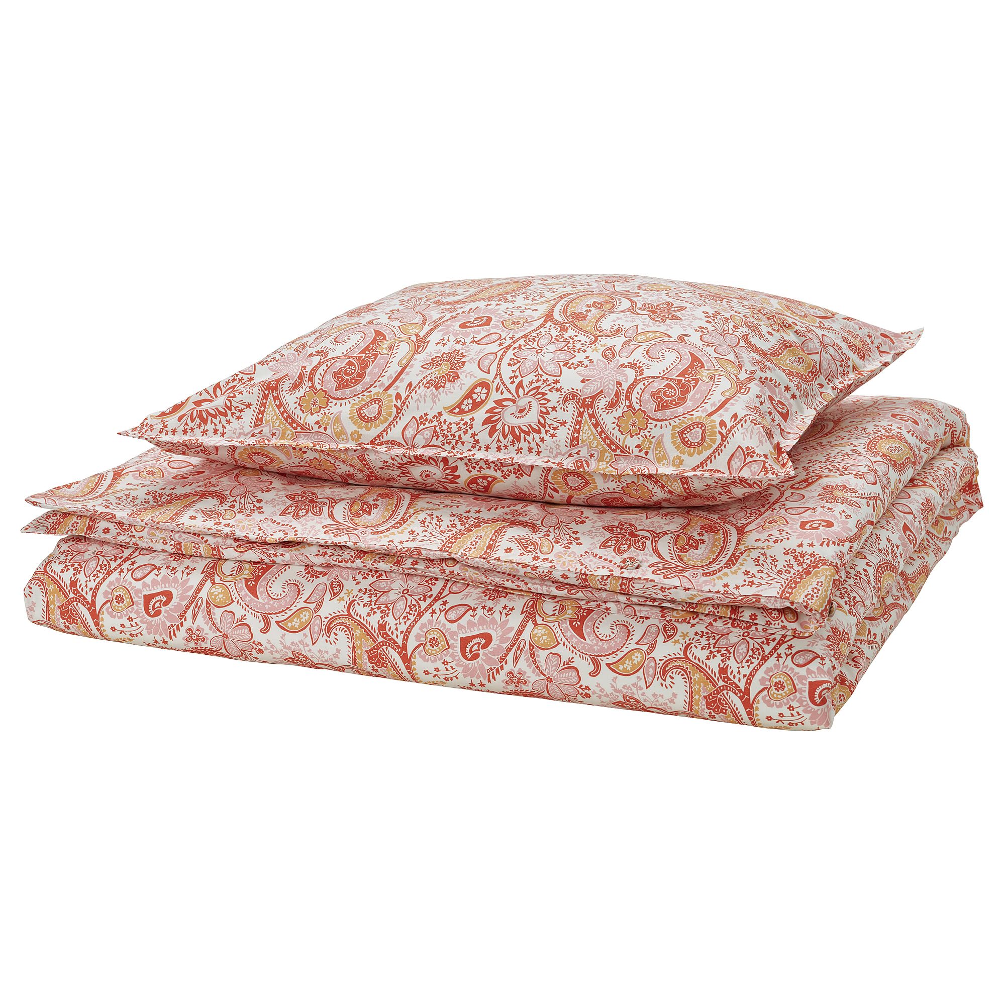 Parure housse de couette RODGERSIA rose blanche 150x200 finition soignée