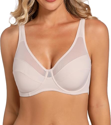 Lunanewook Women's Plus Size Lace Bras Minimizer Underwire Full Coverage Comfort