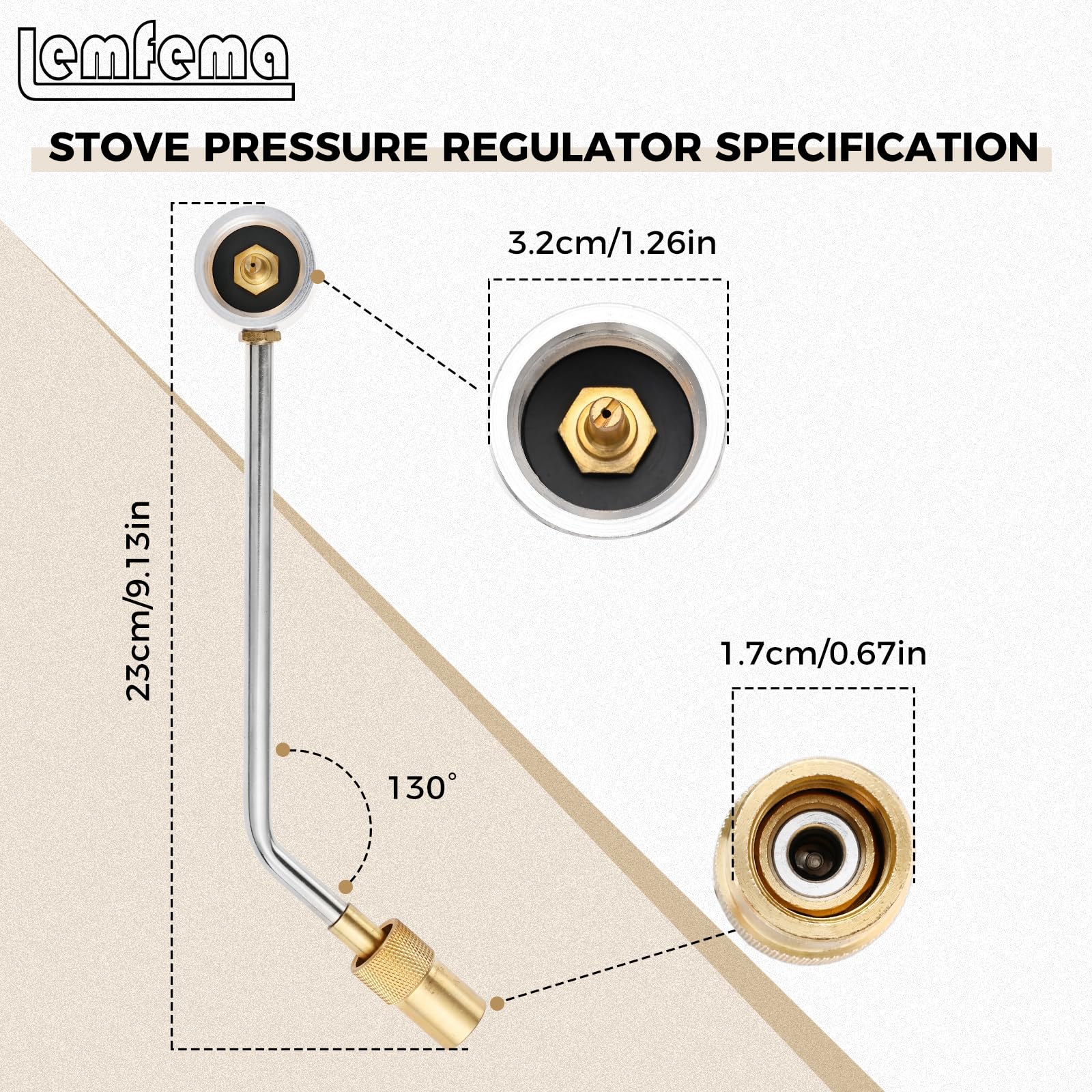 Lemfema 1LB Propane Gas Pressure Regulator - Stove Pressure Regulator Replacement for Stansport Camping Stove, Compatible with Camp Chef Everest Campstove 189-100