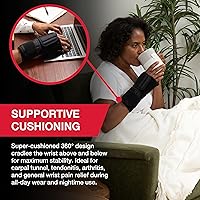 Vista 3 de MUELLER Sports Medicine Adjustable Night Support Wrist Brace, For Sleeping, Arm Compression worn Left or Right For Men and Women, Black, One