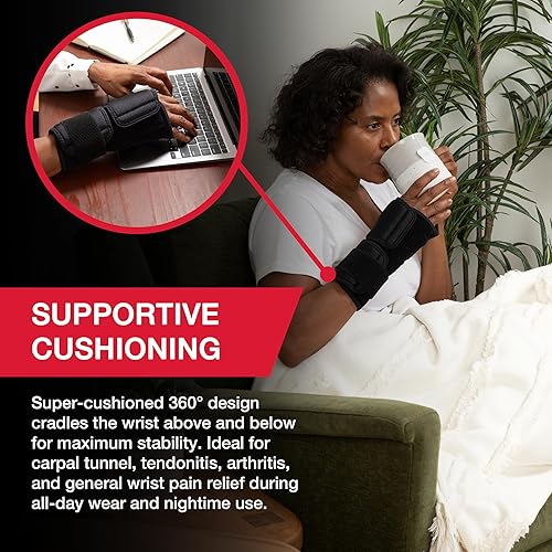 Miniatura 3 de MUELLER Sports Medicine Adjustable Night Support Wrist Brace, For Sleeping, Arm Compression worn Left or Right For Men and Women, Black, One Size