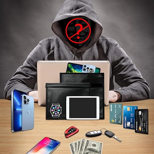 Miniatura 6 de Bolsas Faraday, bolsa Faraday para teléfonos y tabletas, jaula Faraday, protector de llavero Faraday, emisión de señal de teléfono celular, bolsa