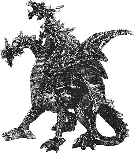 ICE ARMOR 7.75" H Medieval3-Headed Silver Dragon Statue Fantasy Decoración Figurine