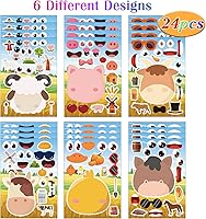 Vista 2 de 24 hojas de calcomanías de animales de granja para actividades de niños pequeños, haz tus propias calcomanías para niños, suministros de recuerdo