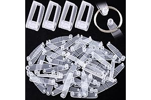 OIIKI 50 Pieces Plastic Keychain Clips, Clear Acrylic Keychain Connector Snap Tabs