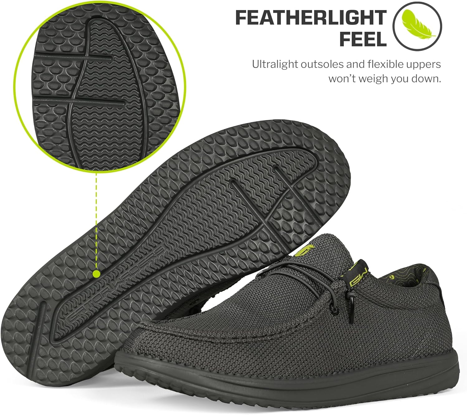 Gator Waders Mens Camp Shoes - Breathable Slip-On Loafers - Elastic Laces - Ultralight All Day Cushioning - Fitted Feel - Image 5