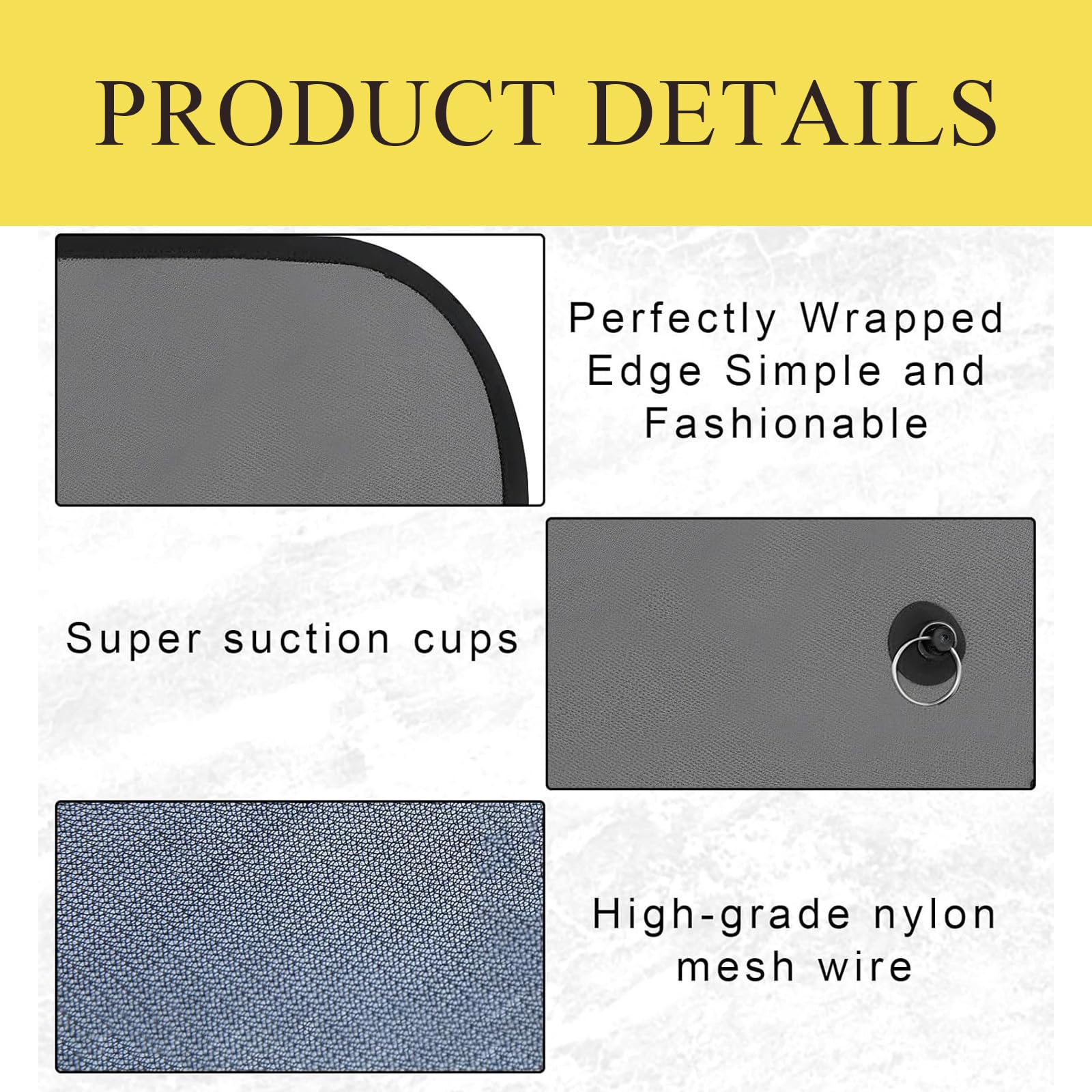 2 PCS Car Window Shades For Baby,Window Shade For Baby In Vehicle With Suction Cups,Window Sunshades Universal Harmful Uv Rays Sun Glare Heat Blocking For Baby Kids Pets — view 3