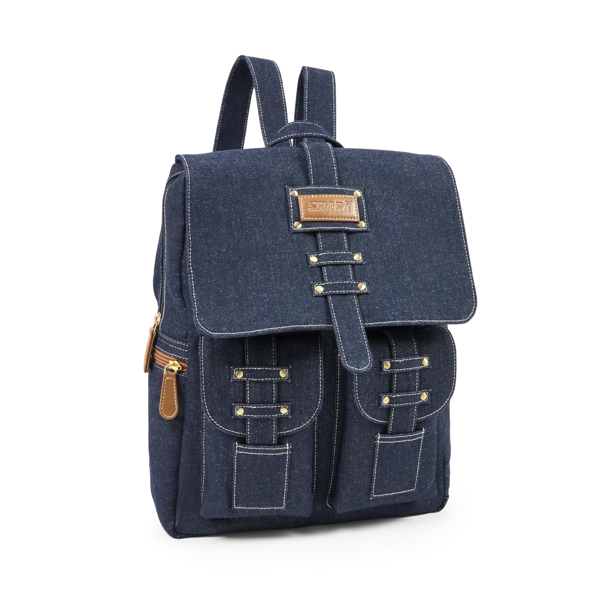 Denim Bags for Women and Girls, School with Large Capacity, Retro Stylish Backpack for Outdoor Travel and Hiking and Office, Daily Uses-image-19
