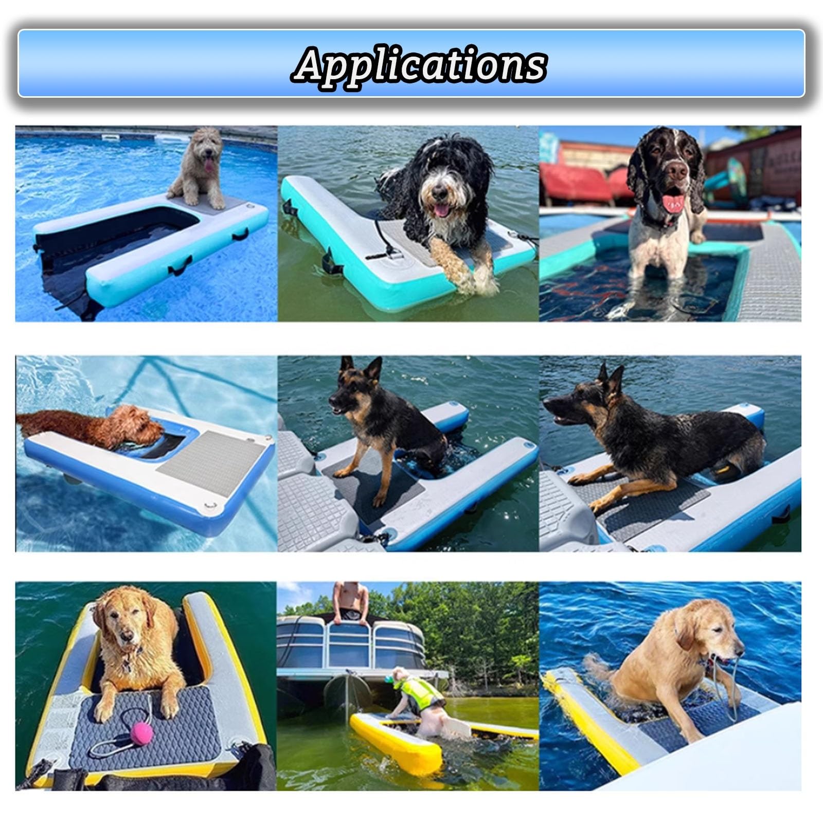 escalera de agua para perros Escalera Flotante Para Barco De Perros, Rampa Acuática Para Perros De PVC De Alta Visibilidad Para Piscina, Plataforma Hinchable Para Mascotas Para Costas/Lagos/río(1pc)