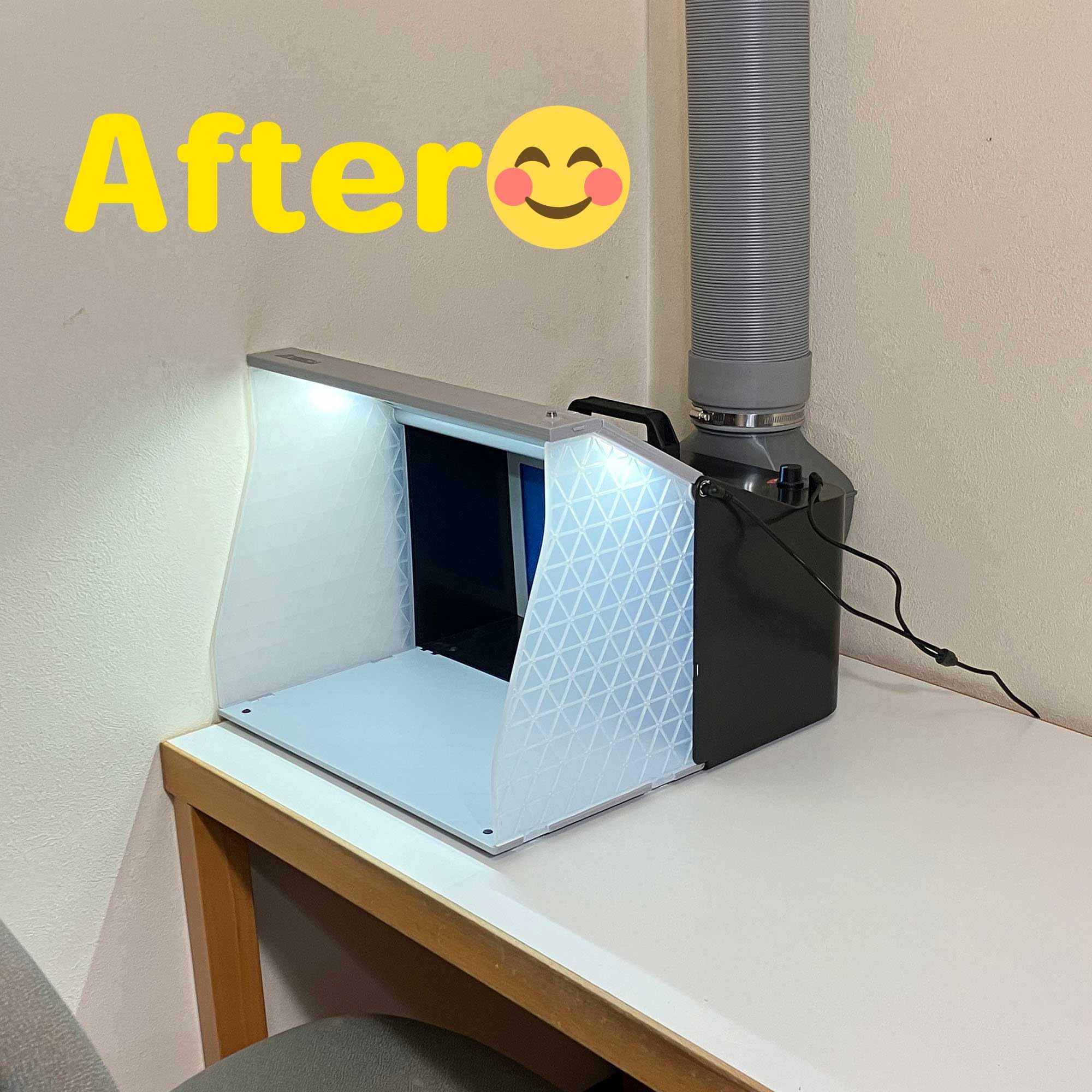 塗装ブース Amazon | 塗装ブース・エルボダクトDuo｜奥行きを取る塗装ブースに