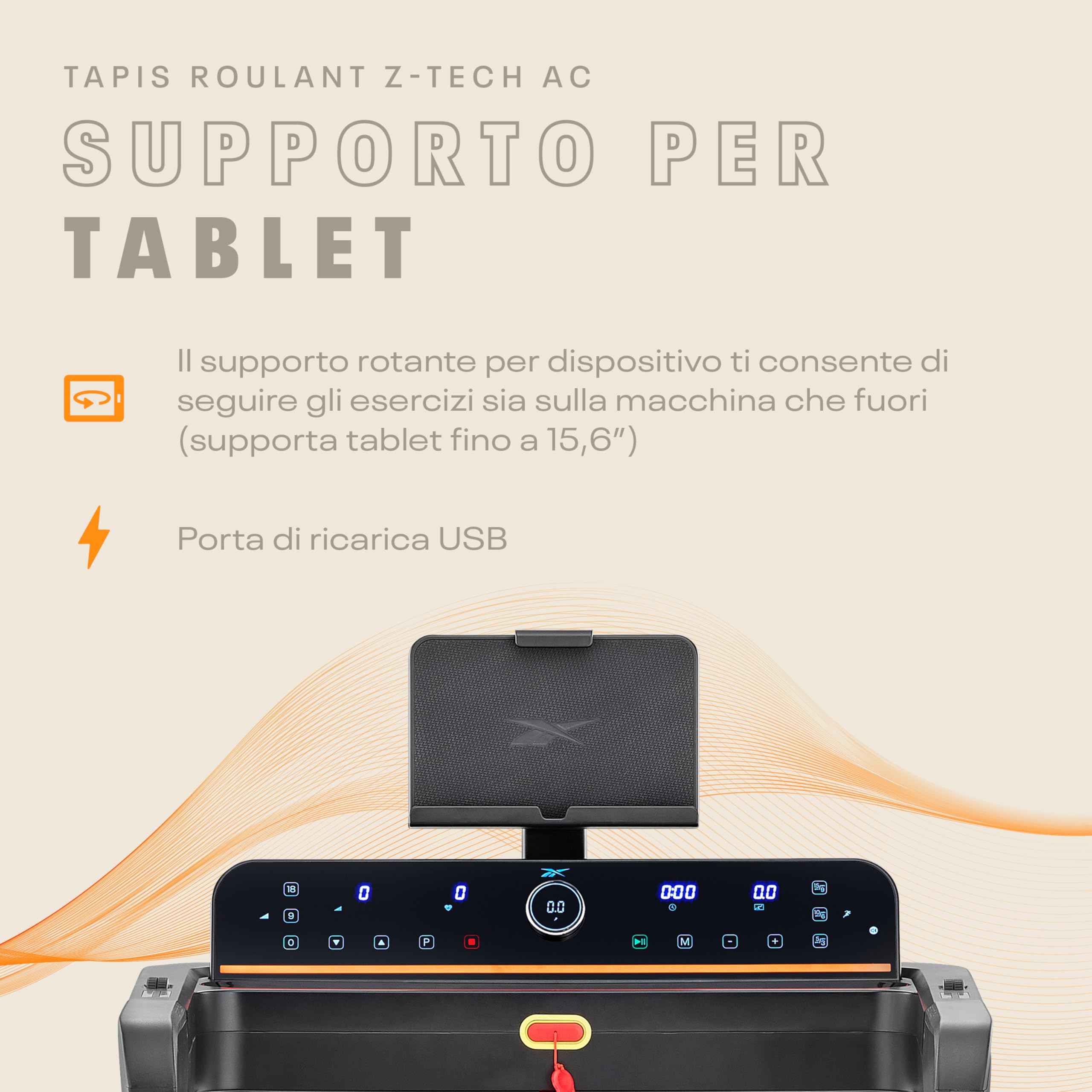 Reebok Tapis Roulant Z-tech - Kinomap e Zwift - Velocità massima 20km/h - 154x55cm - Monitor LED - Uso semi-professionale