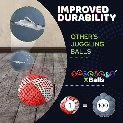Miniatura 90 de speevers Juego de 3 pelotas de malabarismo para principiantes y profesionales, 14 colores disponibles, 2 capas de red y estuche de transporte, bolas