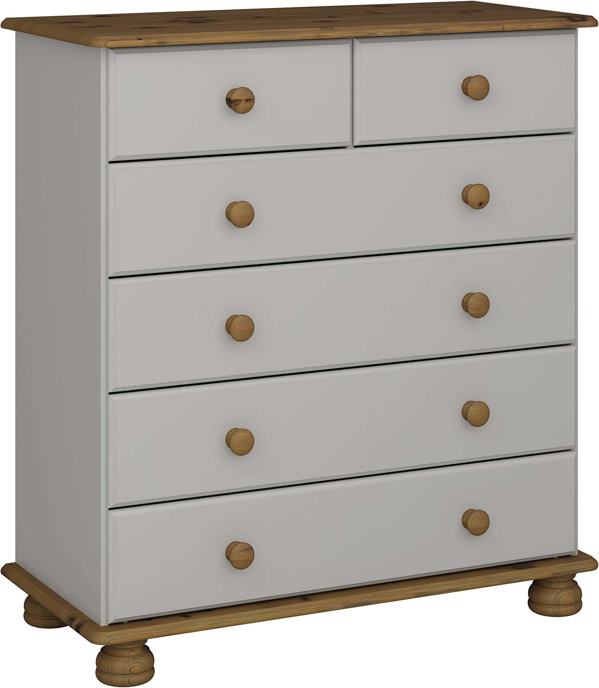 Steens Chest of Drawers, MDF, Grey/Pine, One Size