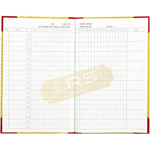 LRS Daily Attendance Time in & Out Register (60 Pages - Pack of 1)