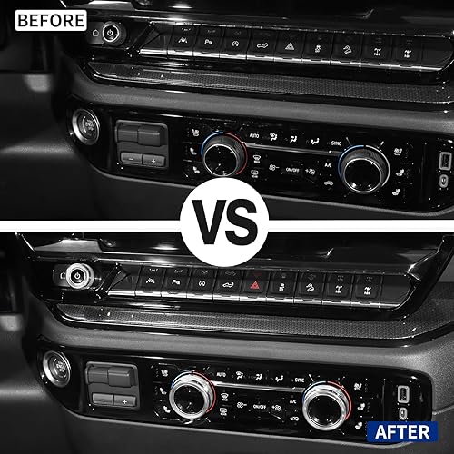 Miniatura 16 de Voodonala Pomos de radio AC para interruptor de aire acondicionado, botón central de consola para interruptor de consola central, moldura para Chevy