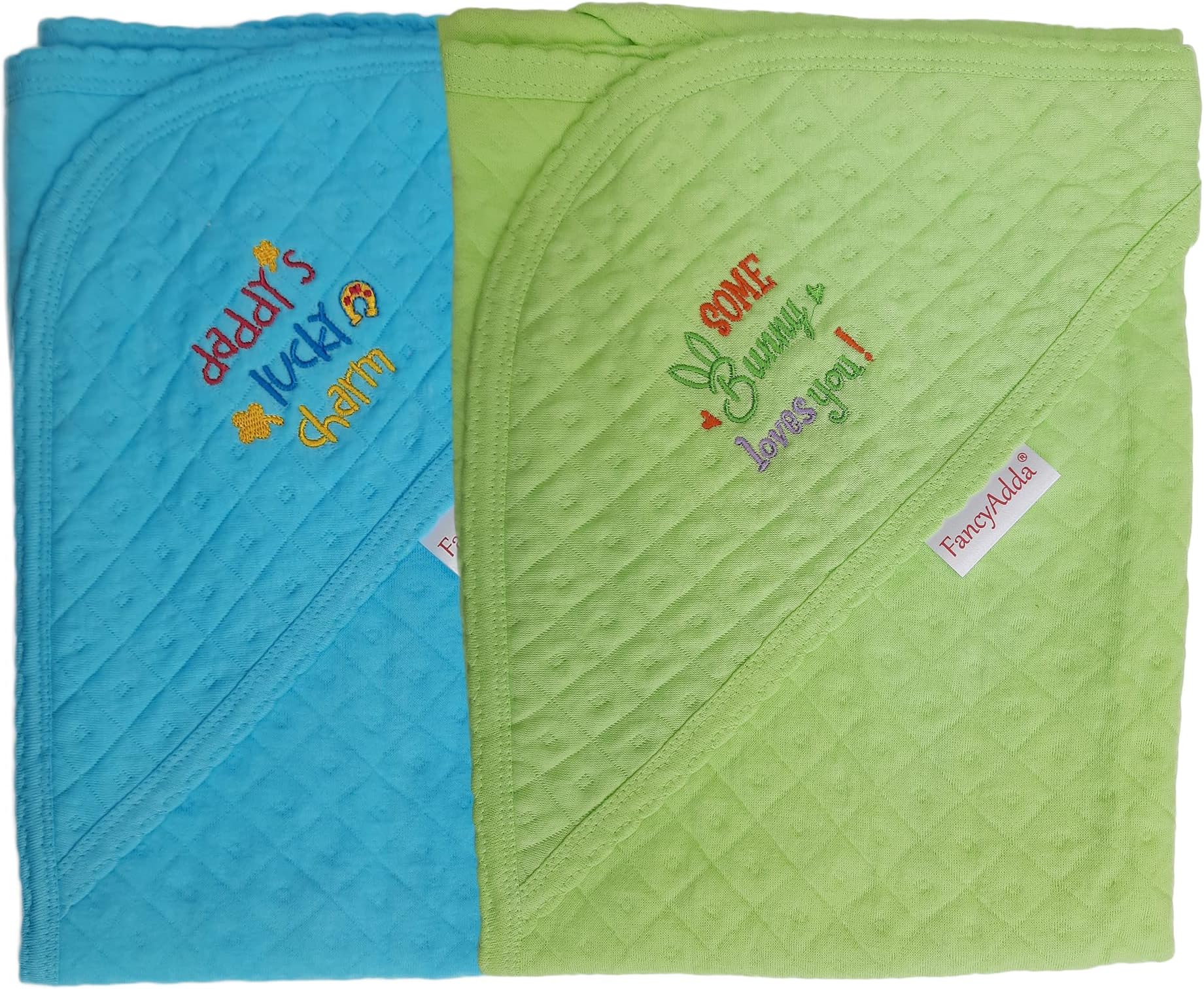 FancyAdda Branded Baby Hooded Towels (Pack of 2, 100% Soft Cotton) (Pink || Orange)