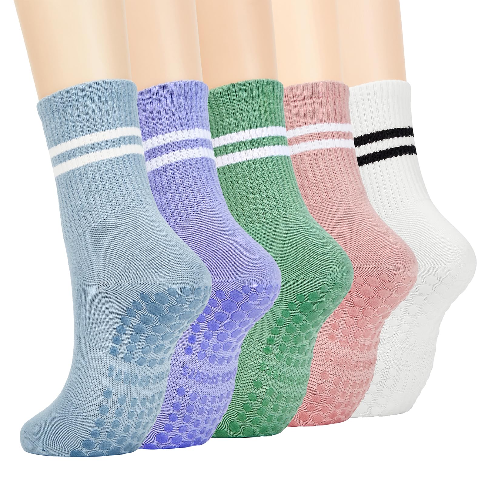 American Trends Pilates Socks with Grips for Women Yoga &amp; Barre - Non Slip