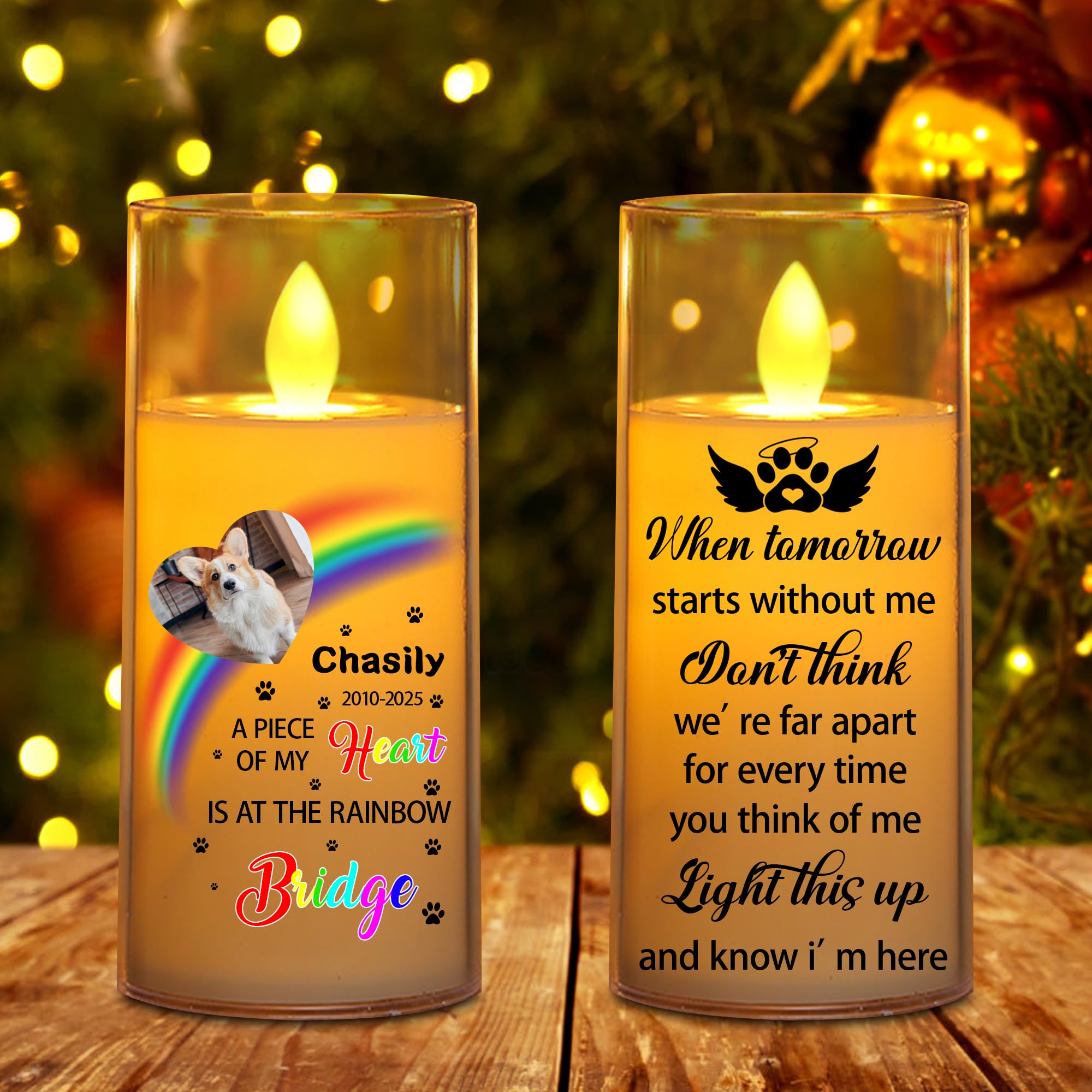 MHJUFGD Personalised Dog Memorial Candle Lamp Custom Name Light This Up and Know I'm Here Candle Decoration Memorial Gift for Loss of Dog Loss of Pet Sympathy Gifts for Dog Owners (Style 6)