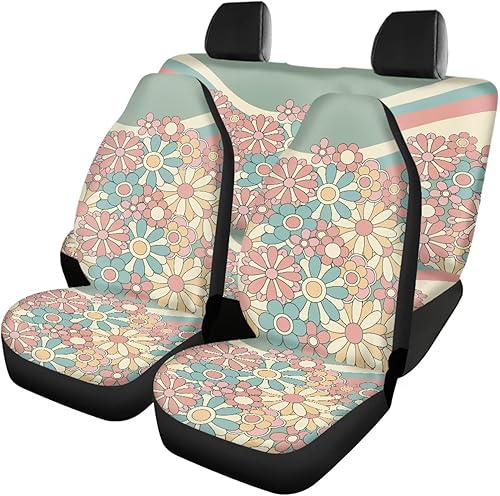 Miniatura 21 de Fundas de asiento de automóvil con diseño de girasol para SUV, camión, camioneta, caballo azteca, funda de asiento delantero y trasero, accesorios