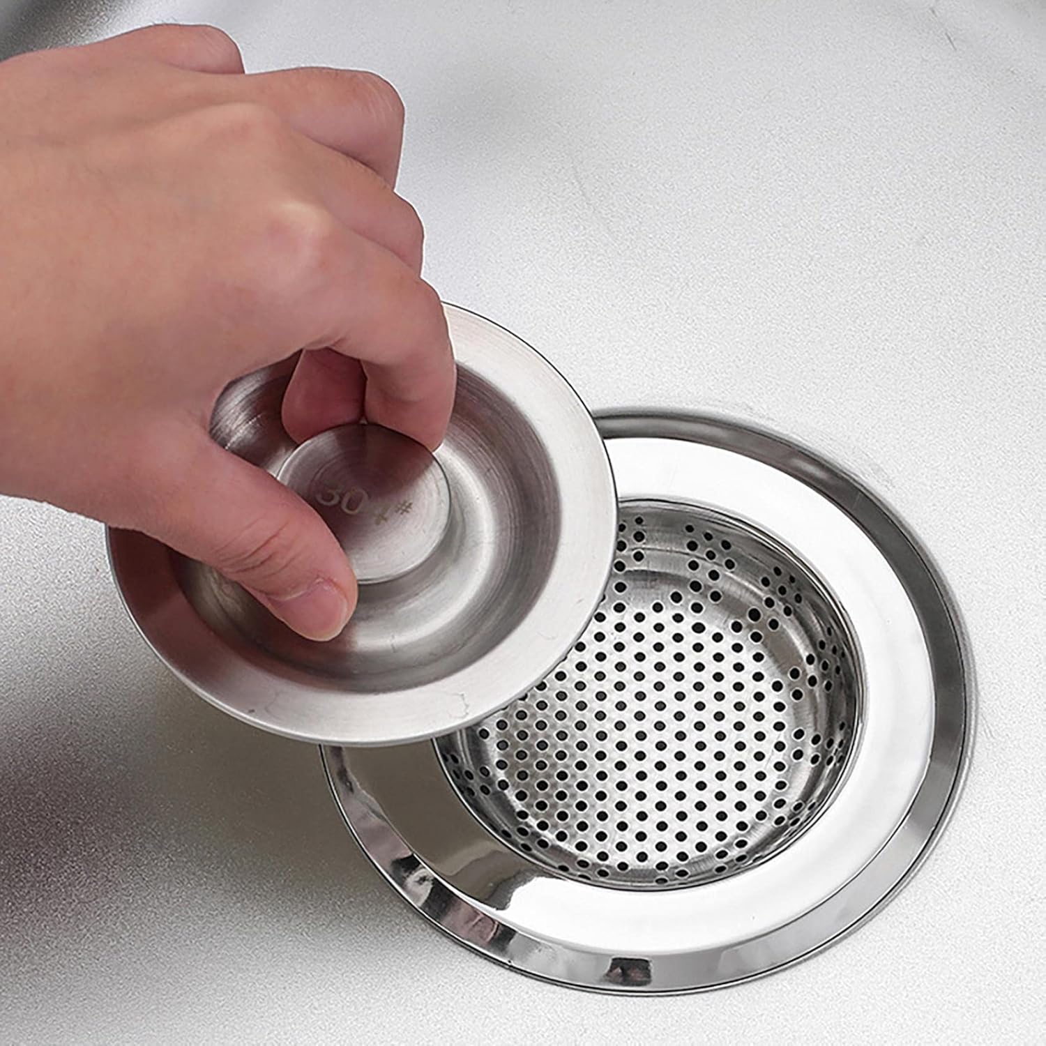 Kitchen Sink Strainer, Universal Stainless Steel Sink Drain